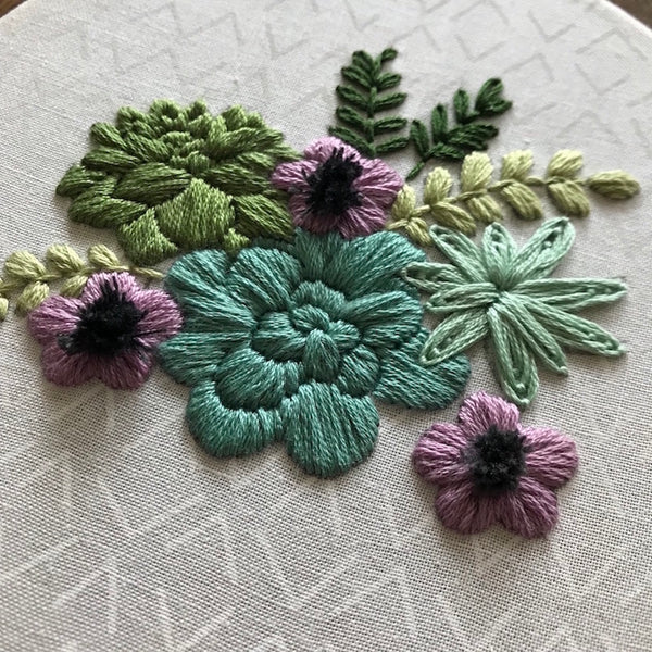 succulent hand embroidery Succulent Downloadable PDF Embroidery Pattern