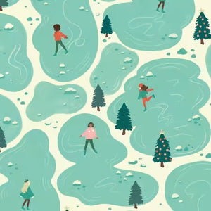 Afternoon Ice Skating Organic Cotton Christmas  228041
