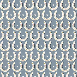 Petals and Pony Luck Blue Organic Cotton 228234-X