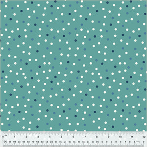 Polka Dot Clover & Dot, Polka Dot, Soft Teal, Cotton 53867-3