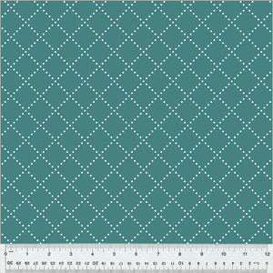 Bias Grid Clover & Dot, Bias Grid, Teal, Cotton 53868-14