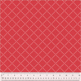 Bias Grid Clover & Dot, Bias Grid, Red, Cotton 53868-7