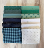 Navy/Teal Mix, Half Yard Bundle