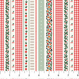Cherry Orchard Red Multi Stripes  913121-26 by Figo Fabrics