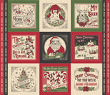 Holiday Cheer Panel Cardinal Natural 20978 11 Moda. Sold in yards 1
