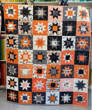 Halloween No Point Star WITH BACK Quilt Kit