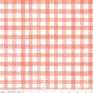 C13721-Coral Homemade Gingham Coral