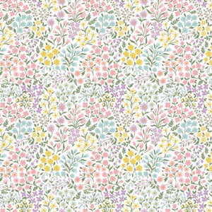 Riley Blake Bunny Trail C14253 Spring Floral White