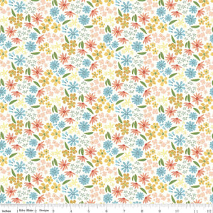 Albion Flowers Cream C14591-Cream by Riley Blake