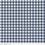 Hedgerow Haven Gingham Blue C18186-Blue by Riley Blake
