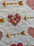 Playing Cupid Heart background quilt kit