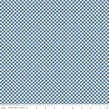 Check Please! 1/4" Check on Ivory Coastal Blue C825-COASTALBLUE by Riley Blake