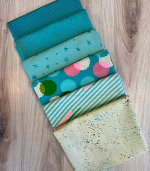 Ruby Star, Teal, Half Yard Bundler