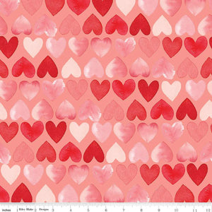 My Valentine Hearts Coral C14151-Coral