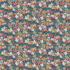 Painted Blossoms Navy PB24650 by Poppie Cotton