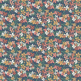 Painted Blossoms Navy PB24650 by Poppie Cotton