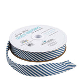 Riley Blake Designs Single-Fold Quilt Binding 1/8" Stripe on Ivory Coastal Blue STSFB-48816.  Sold in 1 yard increments