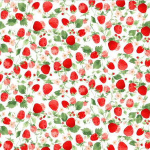 White Berry Sweet Viney Strawberries Y4357-1 by Clothworks