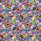 MA102-ED1 Monster Block Party - Admit One - Eat, Drink, And Be Scary Fabric