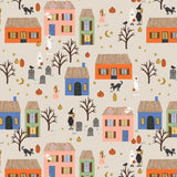 RP1307-LM1M Halloween - Halloween Night - Linen & Metallic Gold Metallic Fabric