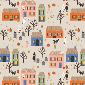 RP1307-LM1M Halloween - Halloween Night - Linen & Metallic Gold Metallic Fabric