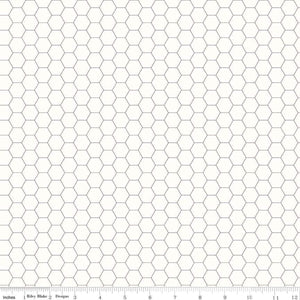 Bee Backgrounds Honeycomb Gray C6387-Gray
