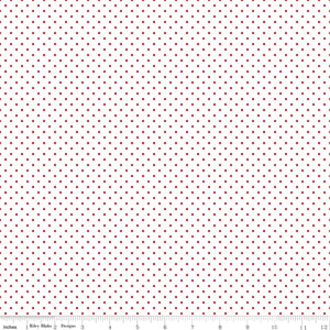 Swiss Dot On White Red C660-80 RED