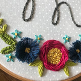 Floral Wreath Monogram Downloadable PDF Embroidery Pattern