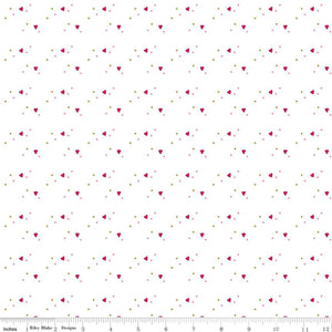 Mint for You Sprinkle Hearts White Sparkle C12764-White