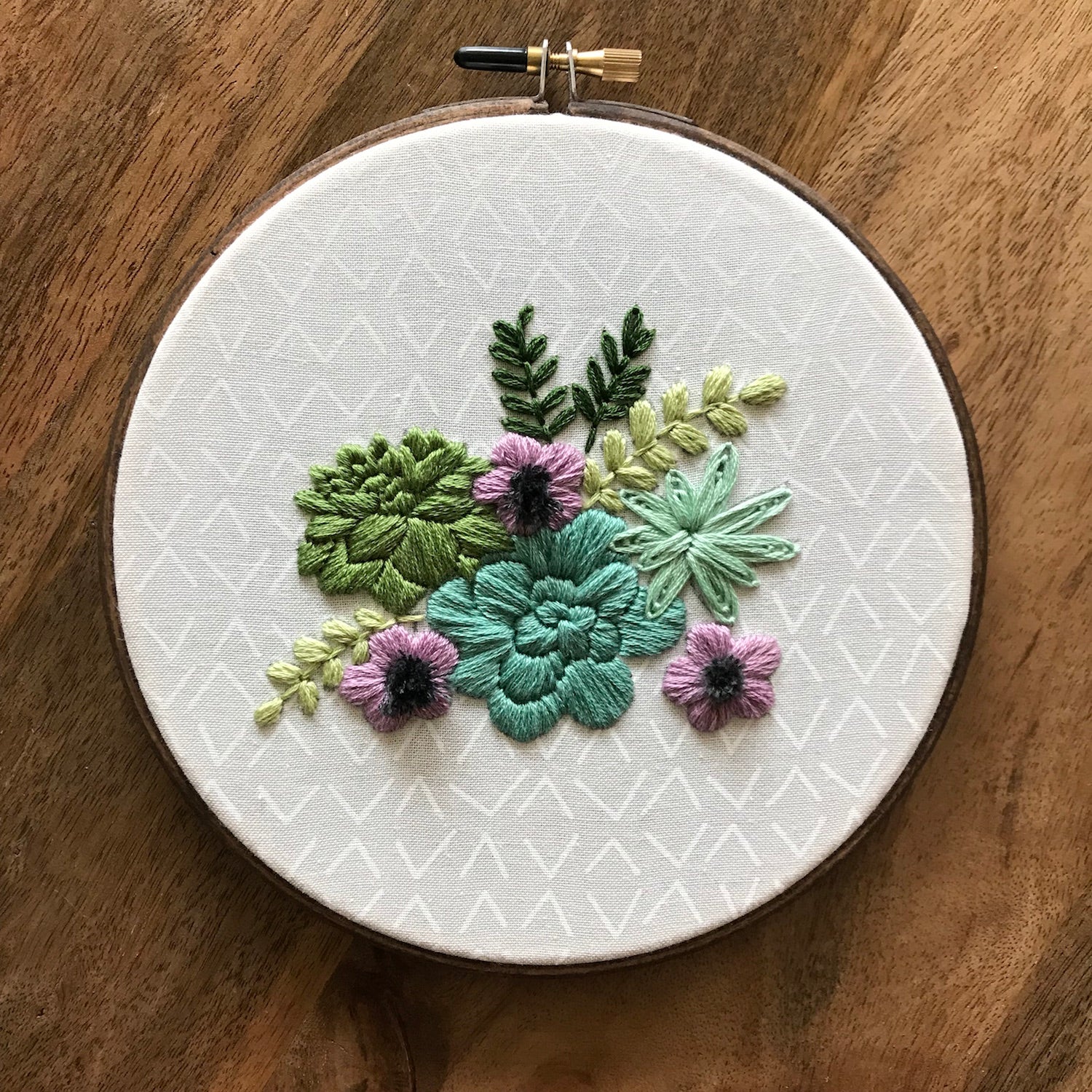 succulents embroidery designs Succulent Downloadable PDF Embroidery Pattern