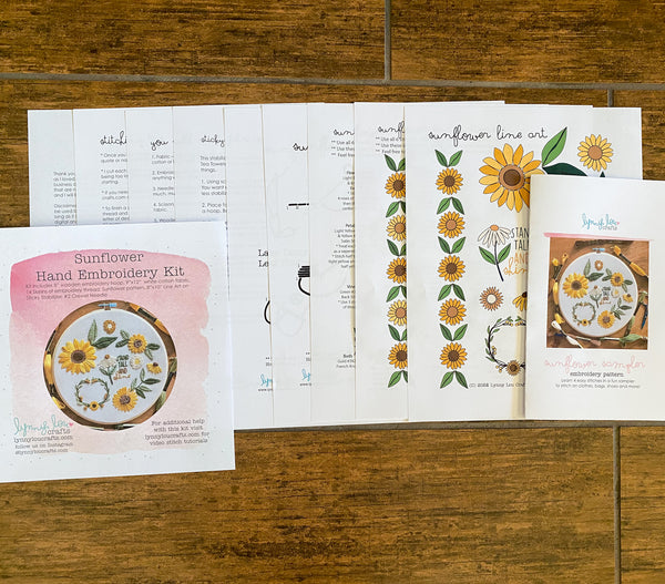 Sunflower Sampler Downloadable PDF Embroidery Pattern – Lynny Lou Crafts