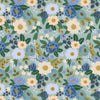 RP1001-MI3M Vintage Garden - Vintage Blossom - Mint Metallic Fabric